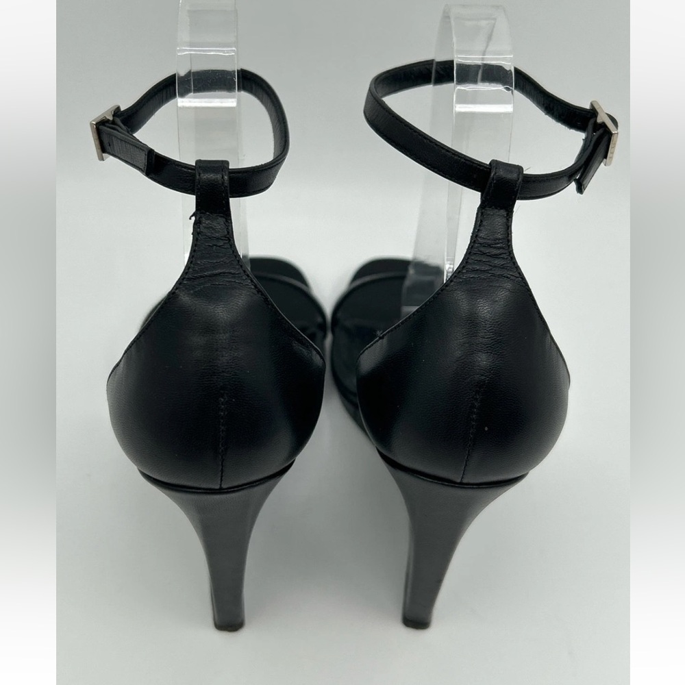 Saint Laurent Jane Black Wedge Sandals - Picture 4 of 8
